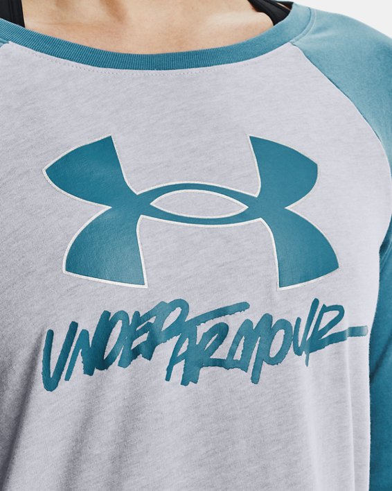 Women's UA Sportstyle Baseball T-Shirt, Gray, pdpMainDesktop image number 3